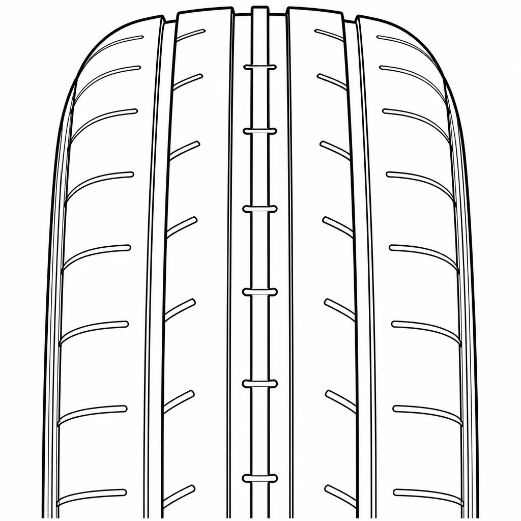 Schéma illustratif : Symétrie du motif sans chevrons imposant un sens de rotation apparent