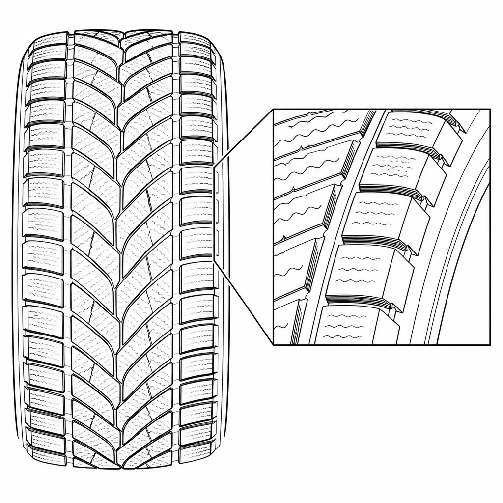 Schéma illustratif : Pavés périphériques courts et régulièrement séparés