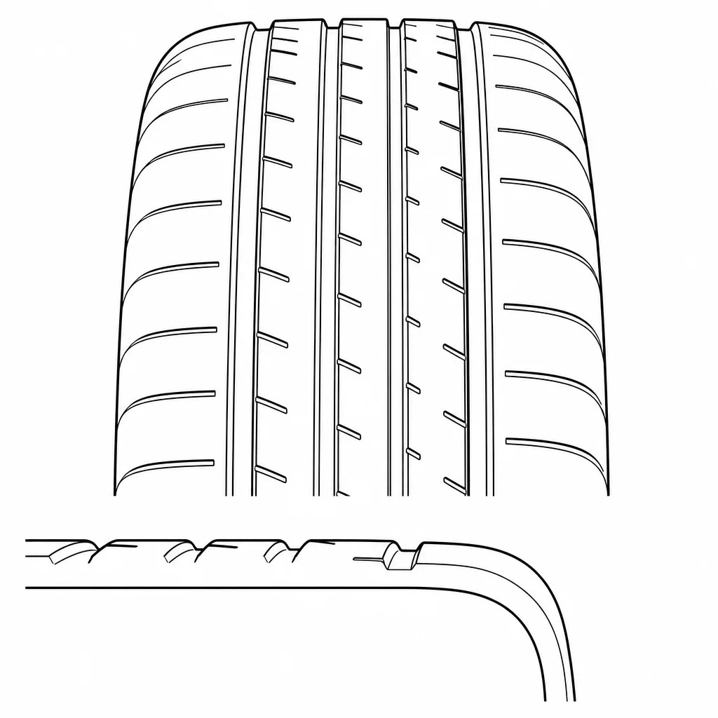 Schéma illustratif : Contour extérieur arrondi des épaules