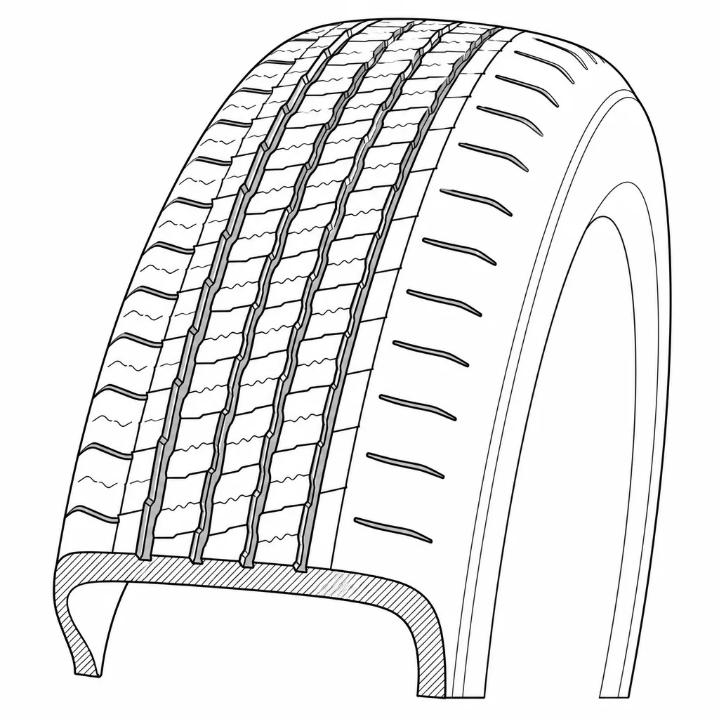 Schéma illustratif : Épaules à forte continuité de gomme interrompues périodiquement
