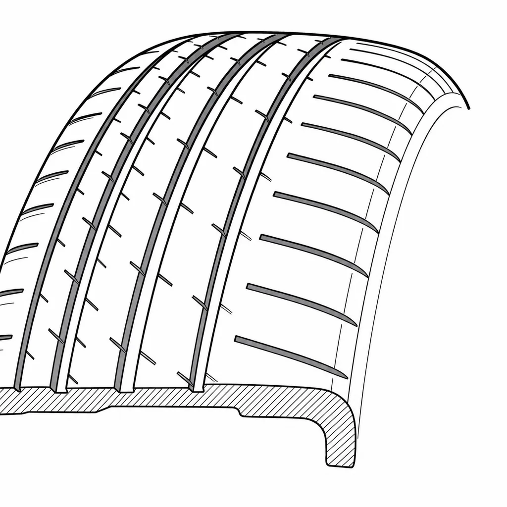 Schéma illustratif : Épaulement externe visible à contour arrondi
