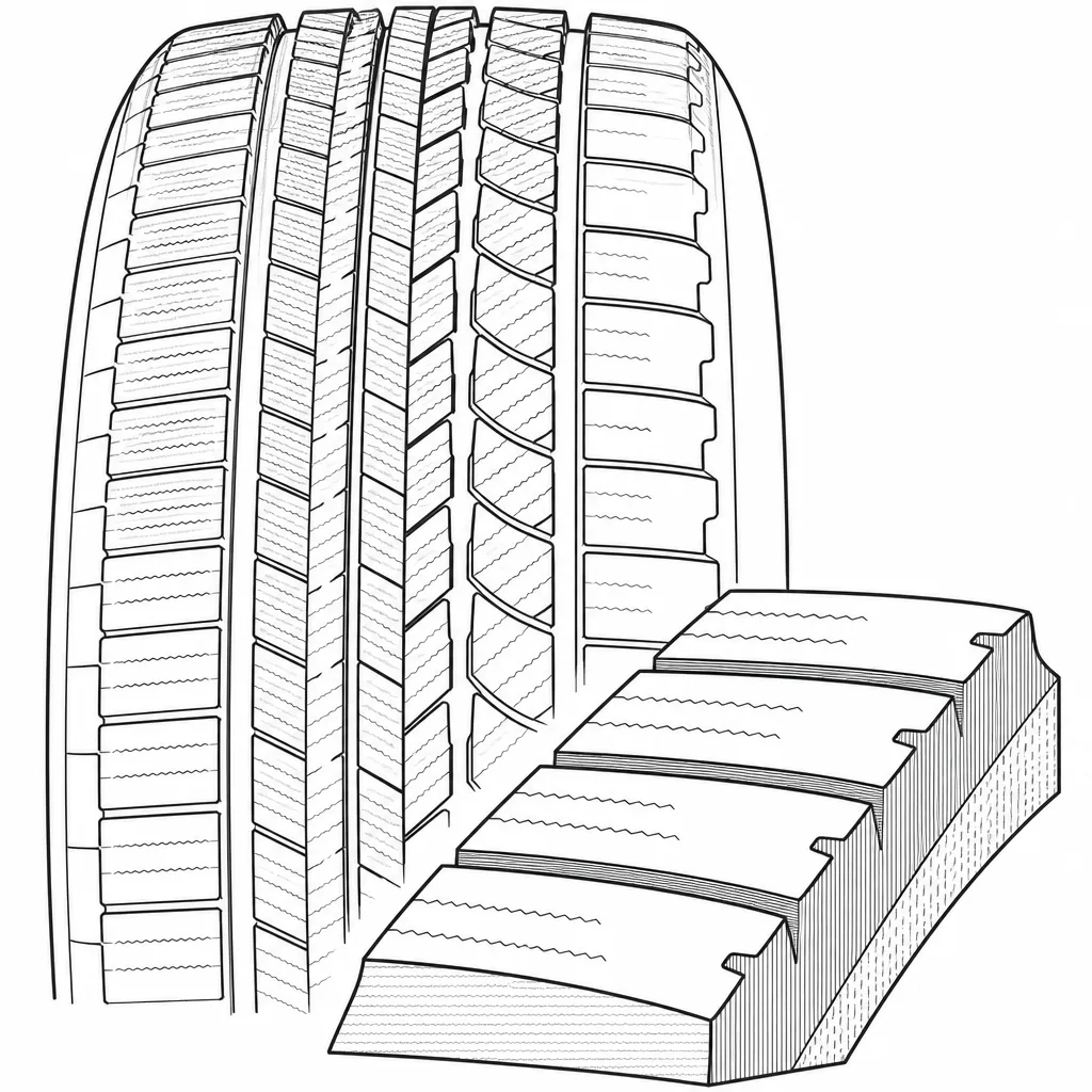 Schéma illustratif : Blocs d’épaule larges à bord extérieur semi-continu