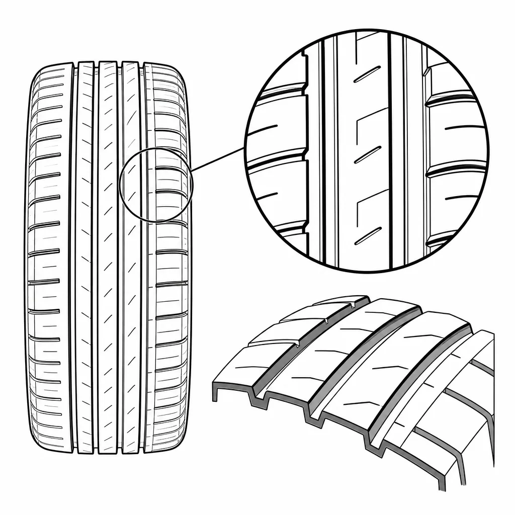 Schéma illustratif : Pavés intermédiaires allongés avec courtes fentes obliques