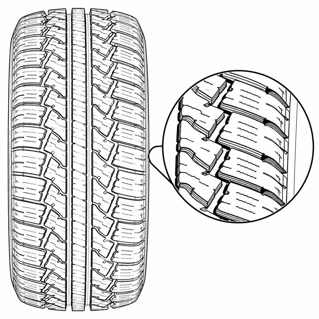 Schéma illustratif : Épaules à taux de gomme élevé mais divisées transversalement