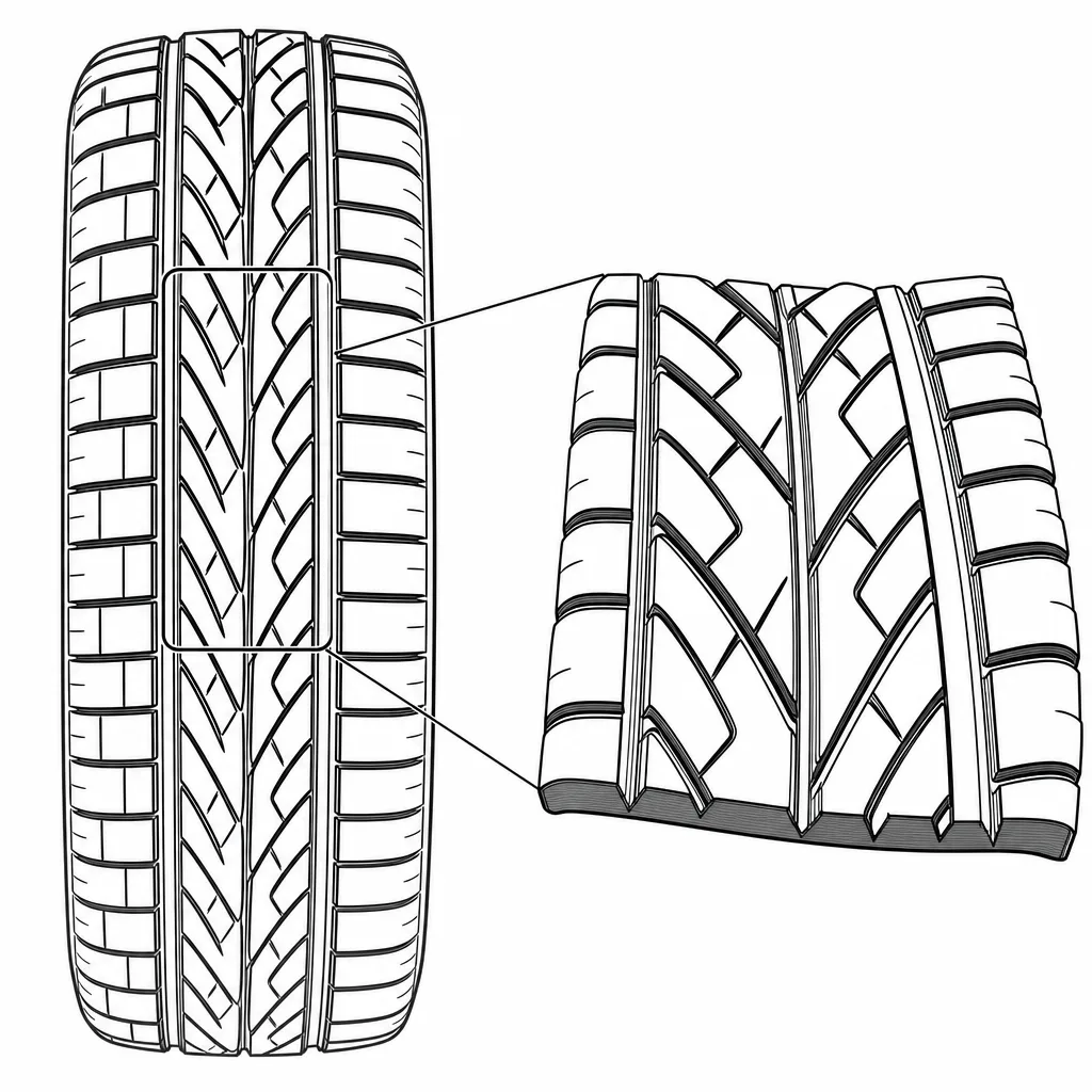 Schéma illustratif : Rangées obliques continues ou semi-continues en chevrons