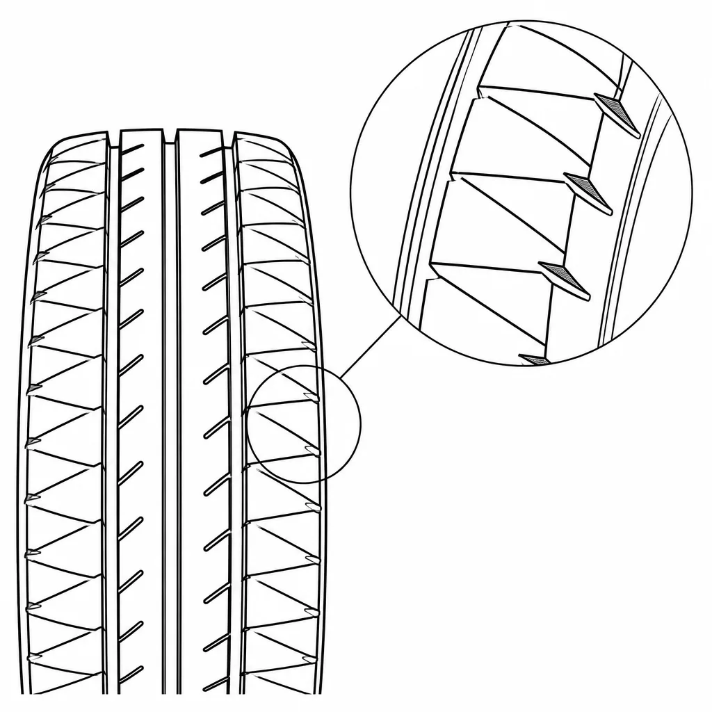 Schéma illustratif : Épaules semi-continues munies d’encoches obliques débouchantes