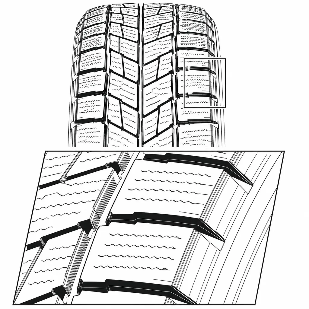 Schéma illustratif : Blocs d’épaule séparés par de larges encoches transversales