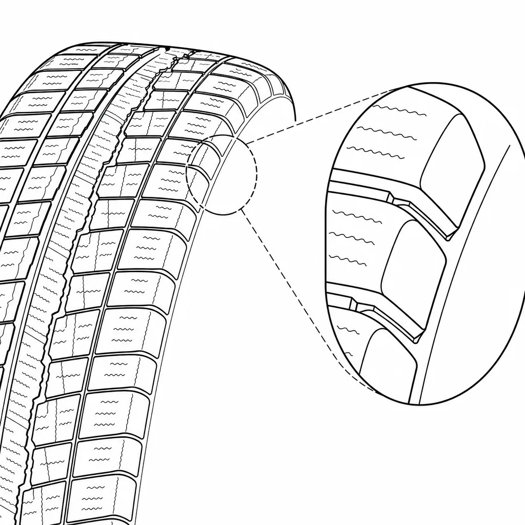 Schéma illustratif : Contours extérieurs arrondis des blocs d'épaule
