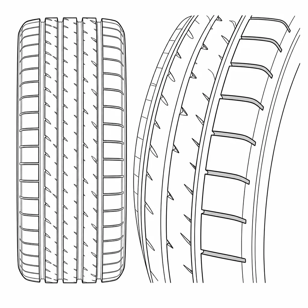 Schéma illustratif : Blocs d’épaule larges séparés par des encoches régulières