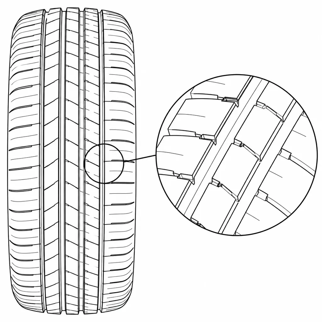 Schéma illustratif : Ponts de gomme laissés autour des découpes courtes