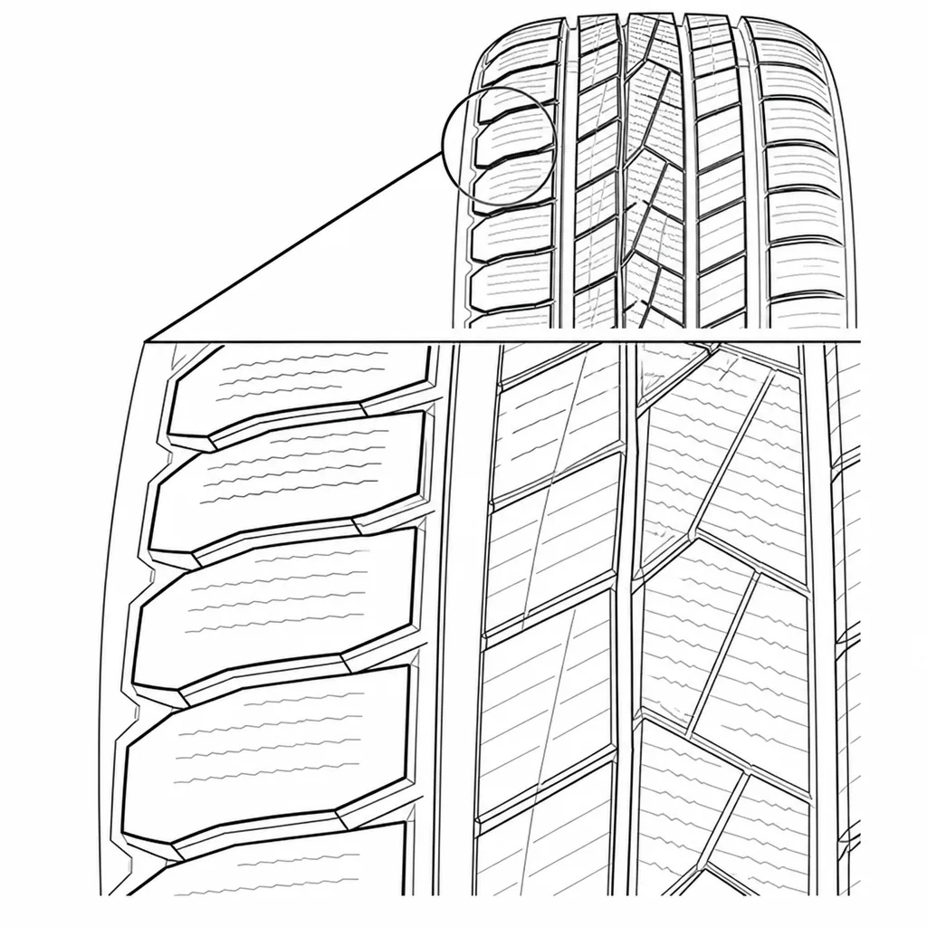 Schéma illustratif : Épaules formées de pavés polygonaux indépendants et séparés par des ouvertures obliques