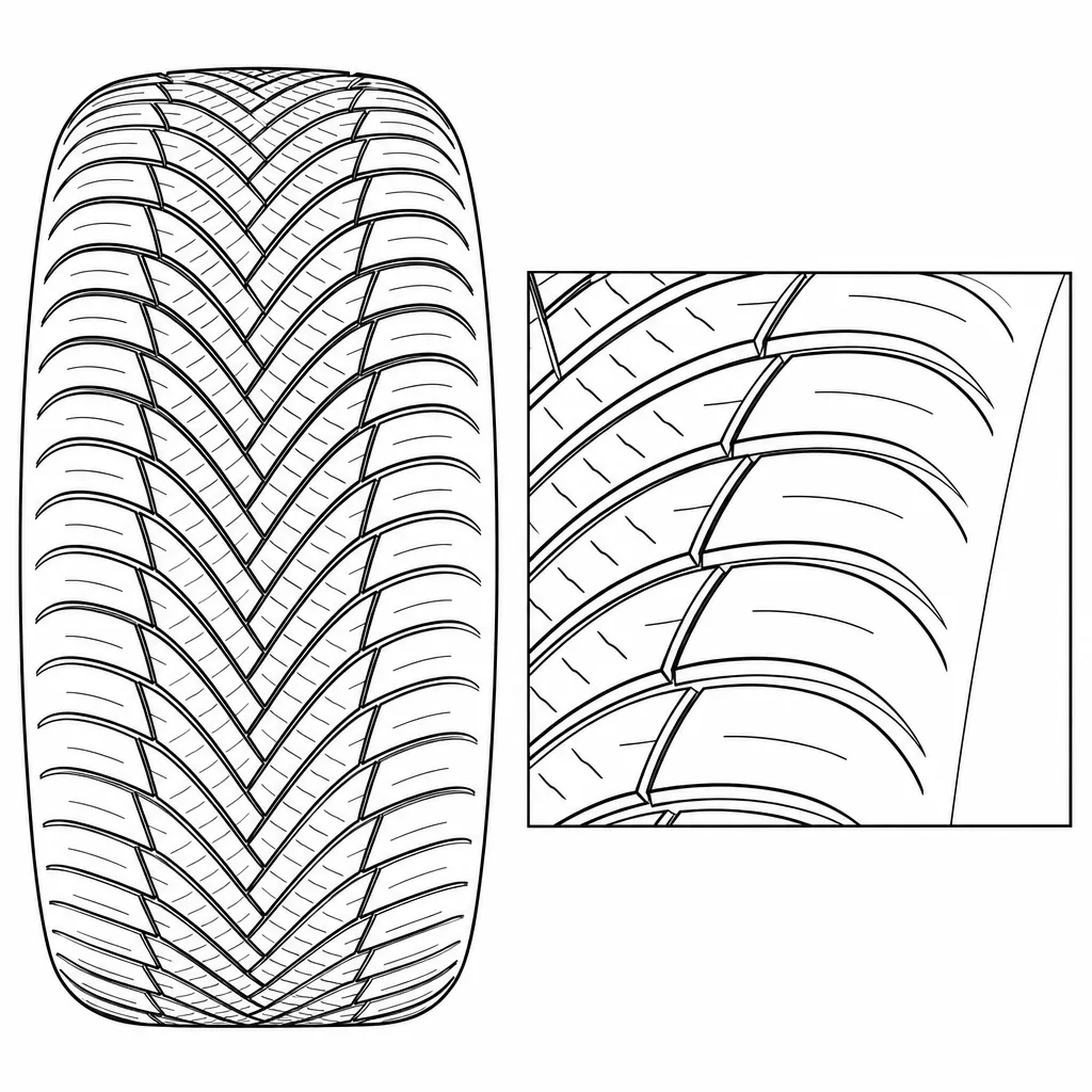 Schéma illustratif : Pavés d’épaule obliques aux contours arrondis