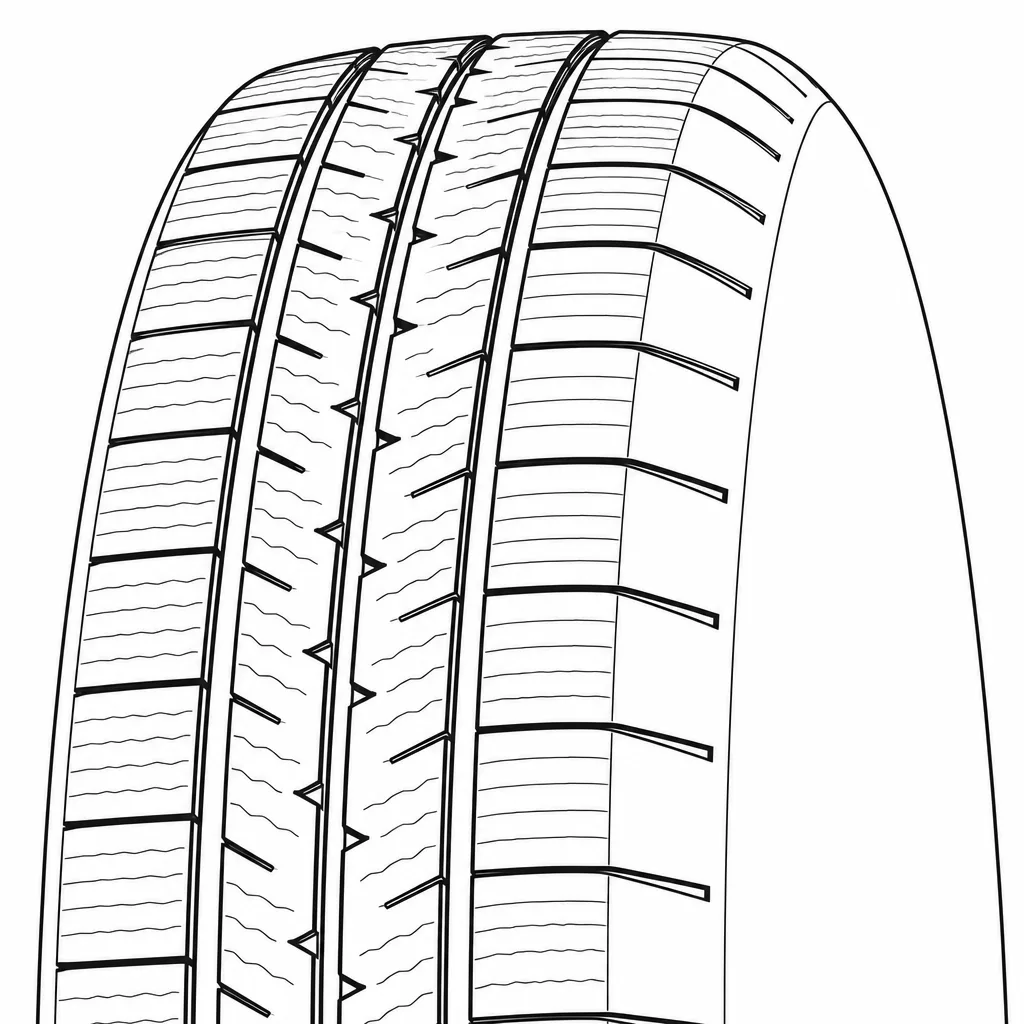 Schéma illustratif : Épaules à forte proportion de gomme, interrompues par des découpes transversales