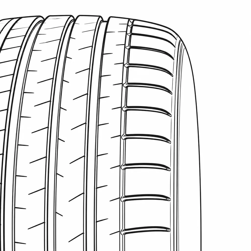 Schéma illustratif : Épaules arrondies découpées par des encoches régulières