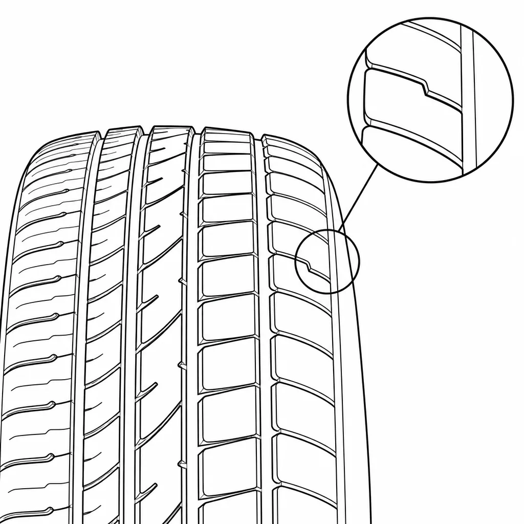 Schéma illustratif : Encoches obliques ménagées dans les blocs arrondis de bord