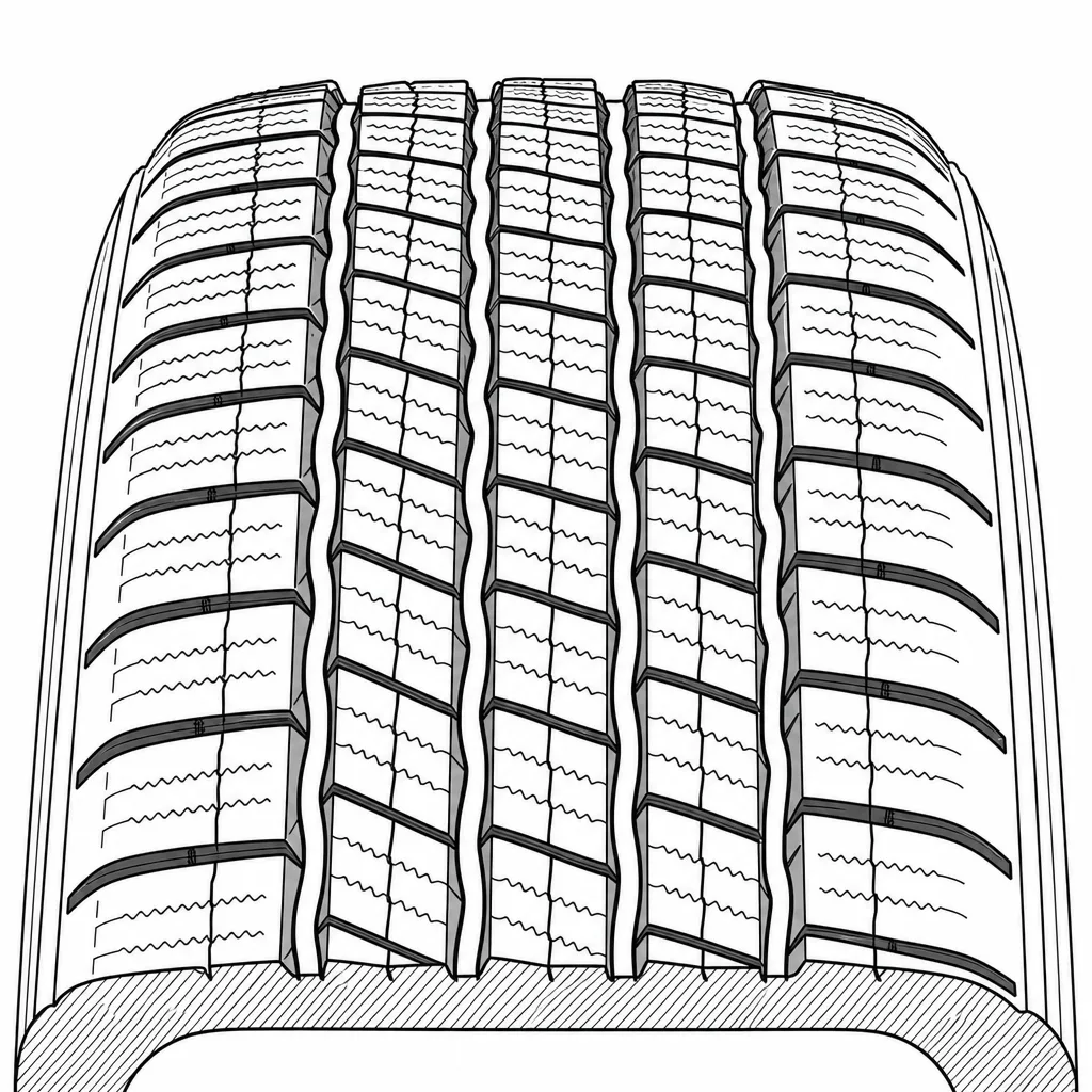 Schéma illustratif : Cinq files porteuses étroites sans pont transversal continu