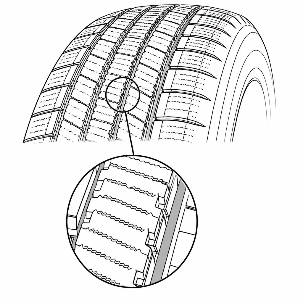 Schéma illustratif : Incisions fines laissant des ligaments de gomme rapprochés
