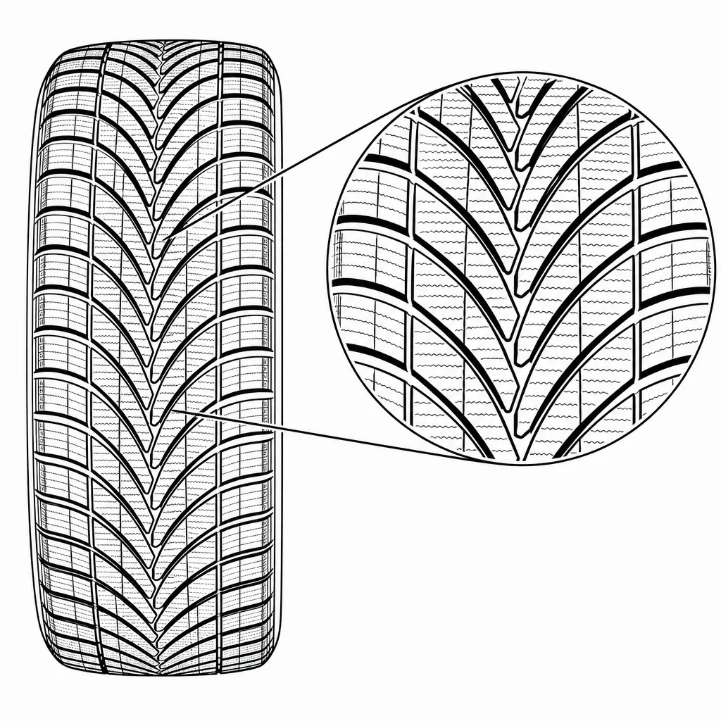 Schéma illustratif : Architecture symétrique avec volumes de gomme comparables de part et d’autre de l’axe