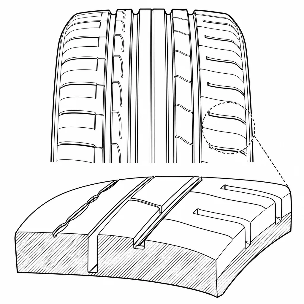 Schéma illustratif : Lamellisation moyenne combinée à une gomme durcissant après usage