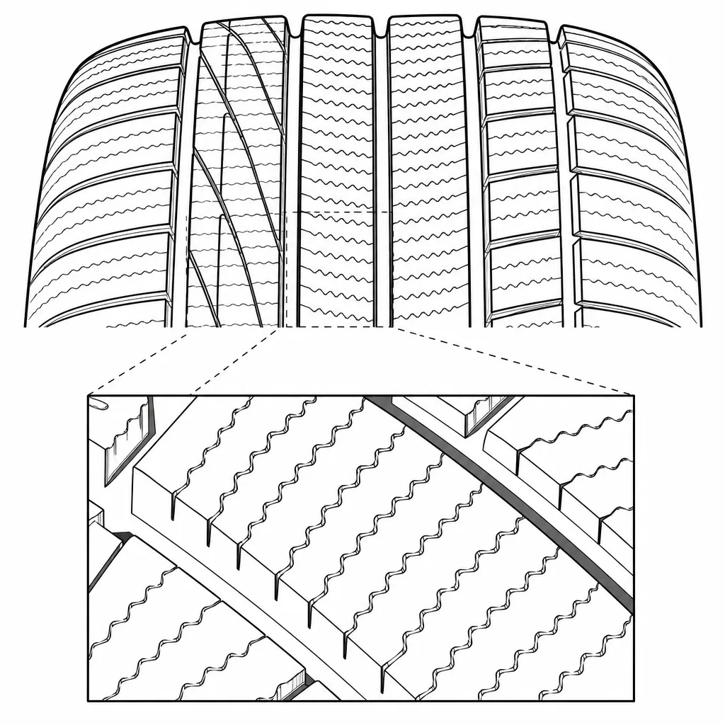 Schéma illustratif : Lamelles sinusoïdales et en zigzag à forte densité