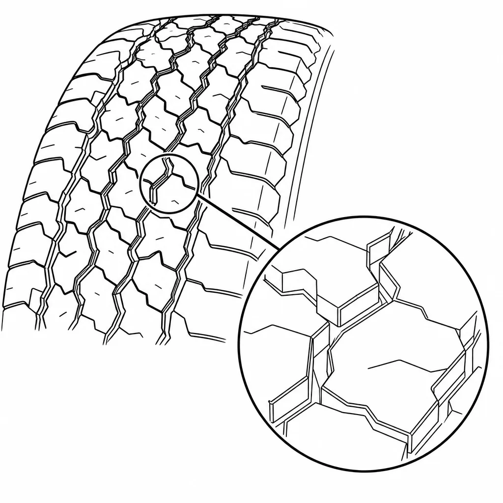 Schéma illustratif : Parois en zigzag et étranglements successifs des passages longitudinaux