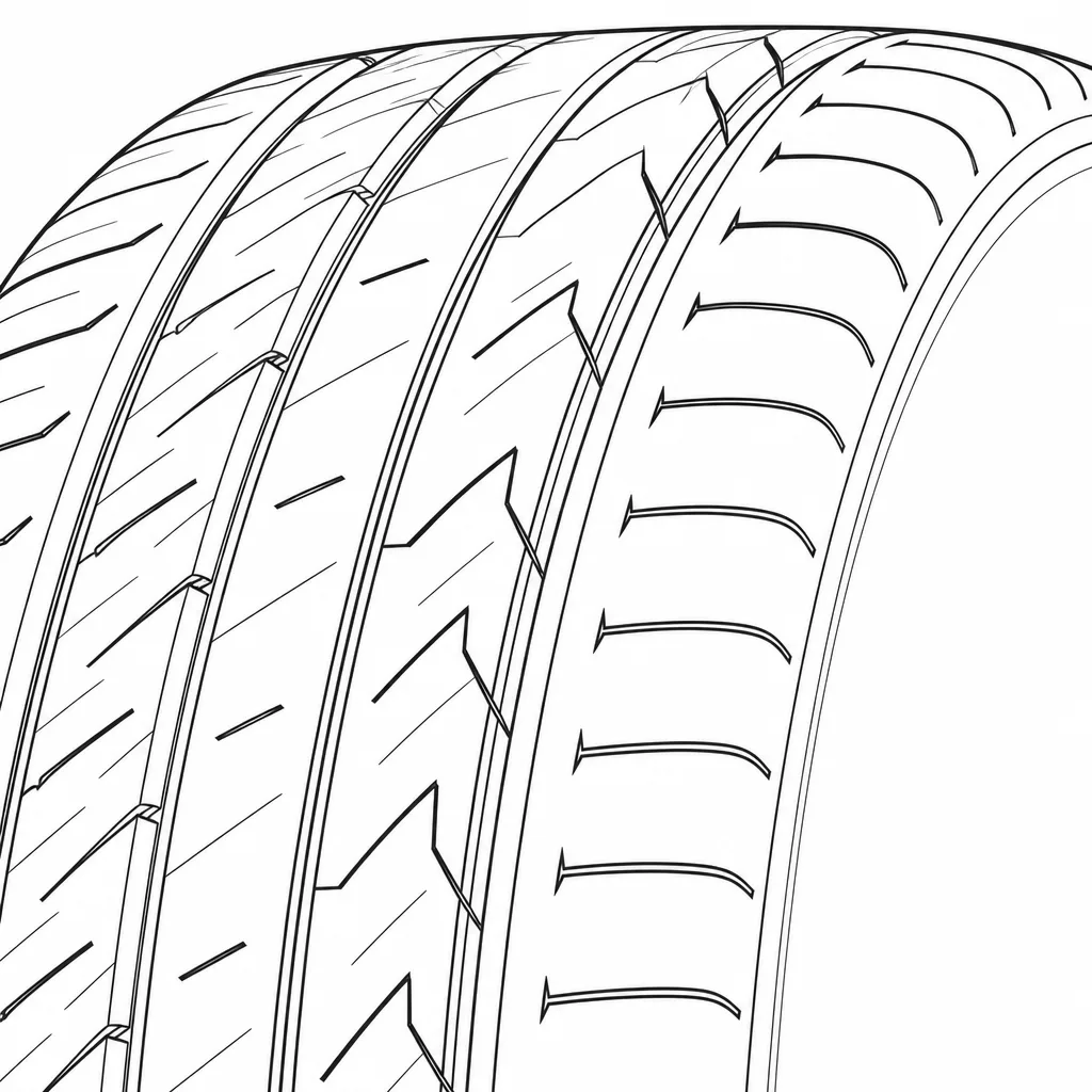 Schéma illustratif : Épaules larges et relativement continues, découpées par de courtes encoches obliques