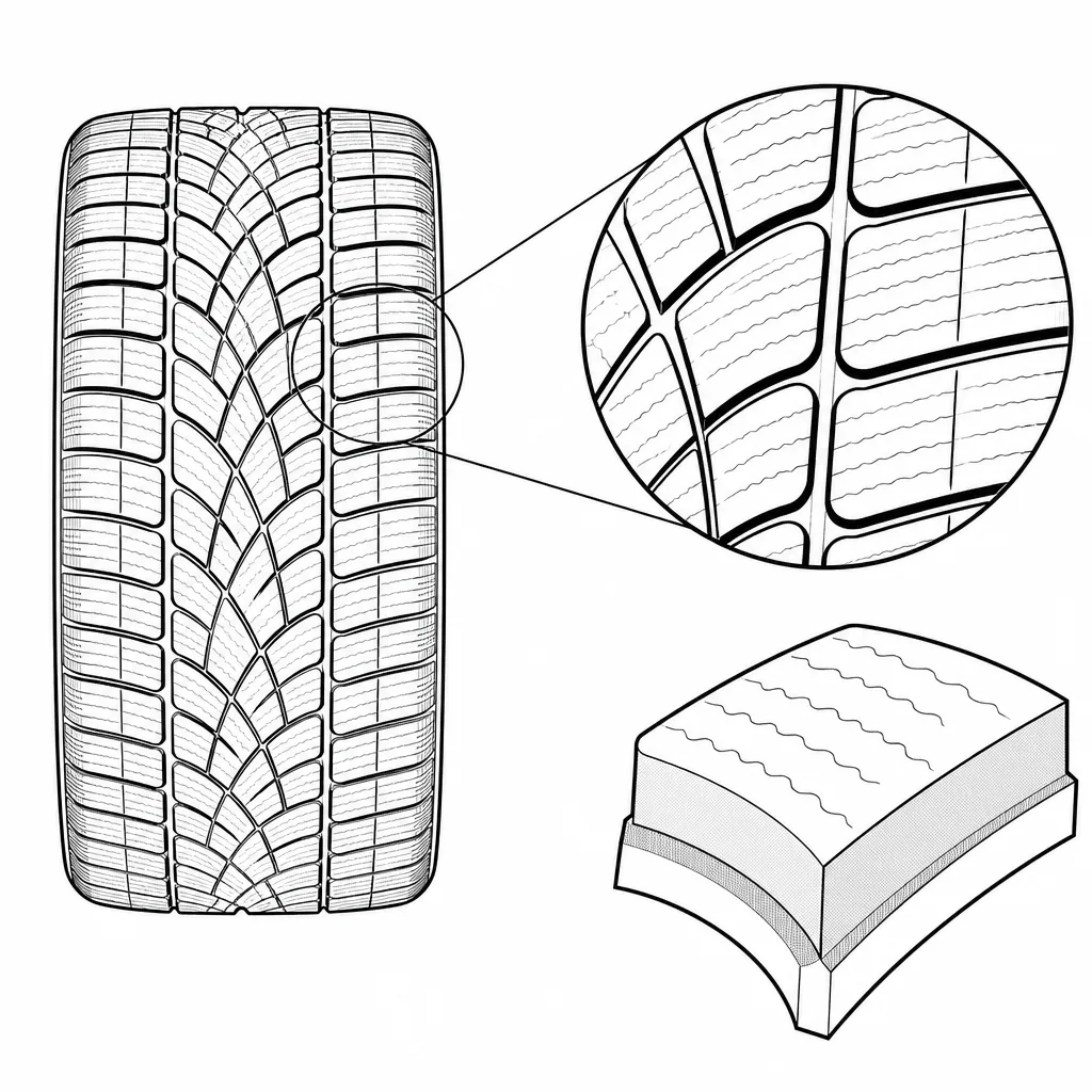 Schéma illustratif : Blocs obliques à contours courbes et raccordements arrondis
