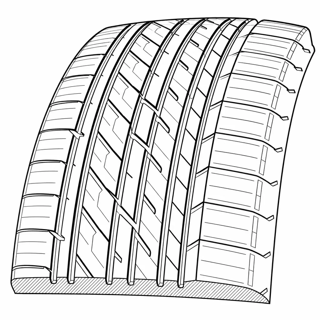 Schéma illustratif : Découpes obliques décalées entre les rangées longitudinales
