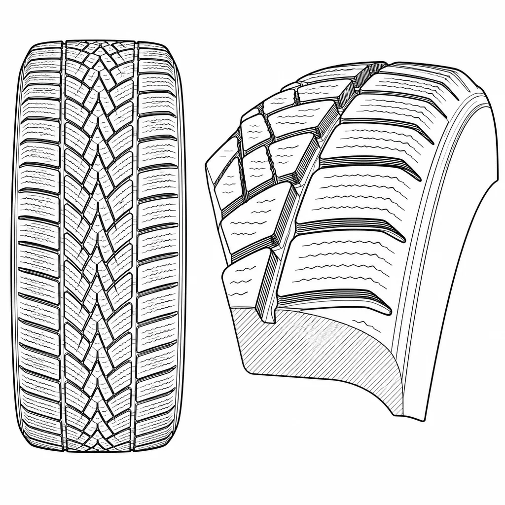 Schéma illustratif : Épaules à taux de gomme élevé malgré les découpes obliques