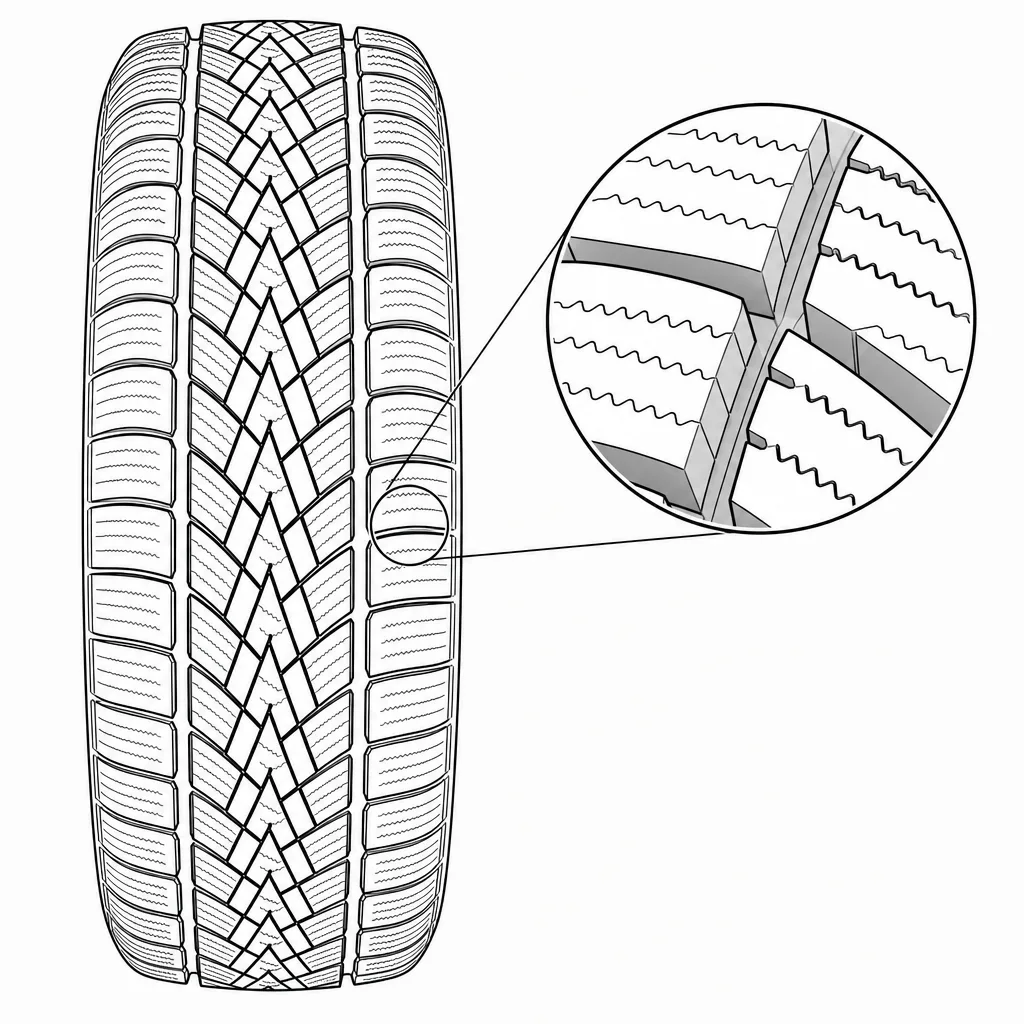 Schéma illustratif : Ligaments étroits entre les nombreuses fines découpes