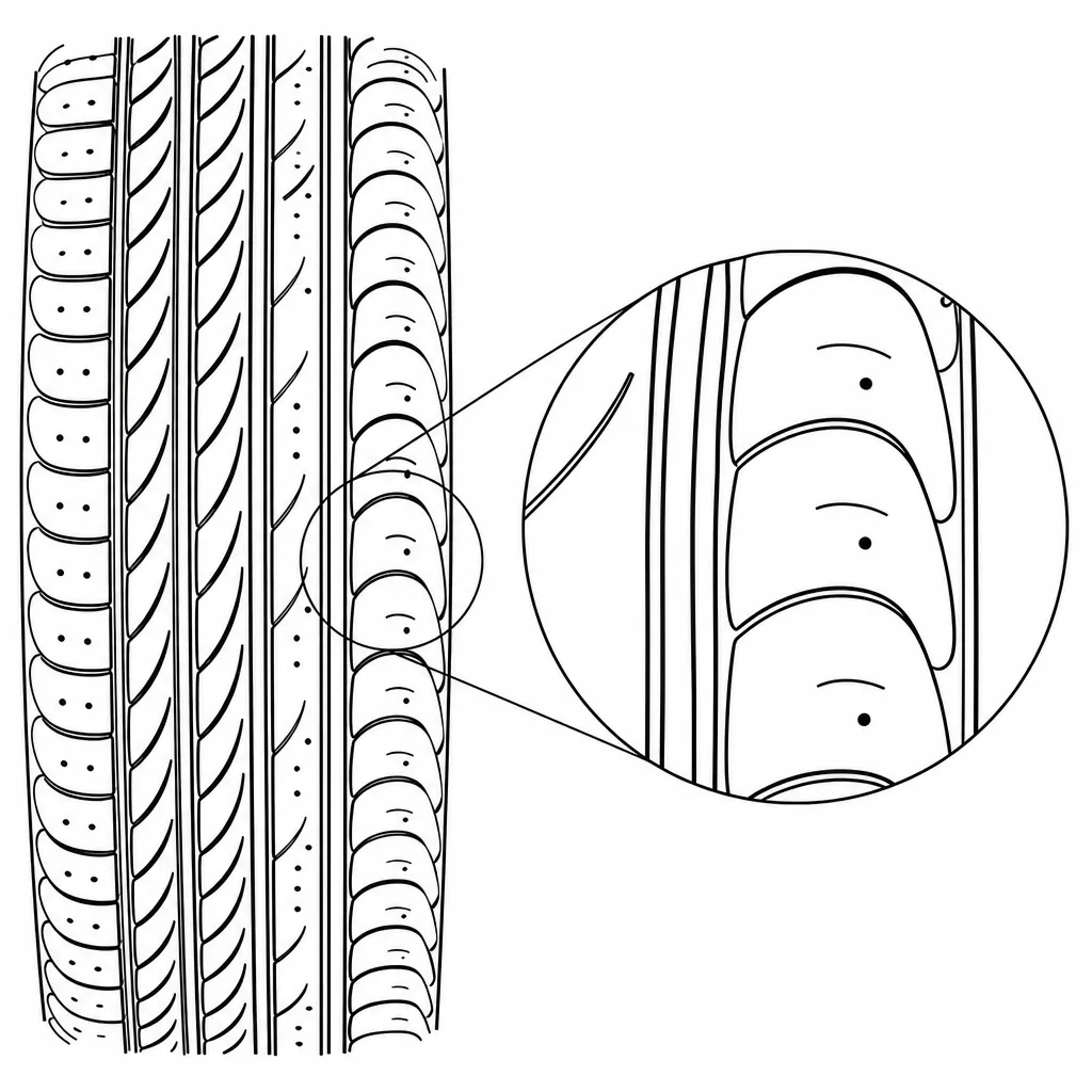 Schéma illustratif : Portions de gomme peu subdivisées à l’intérieur des pavés incurvés