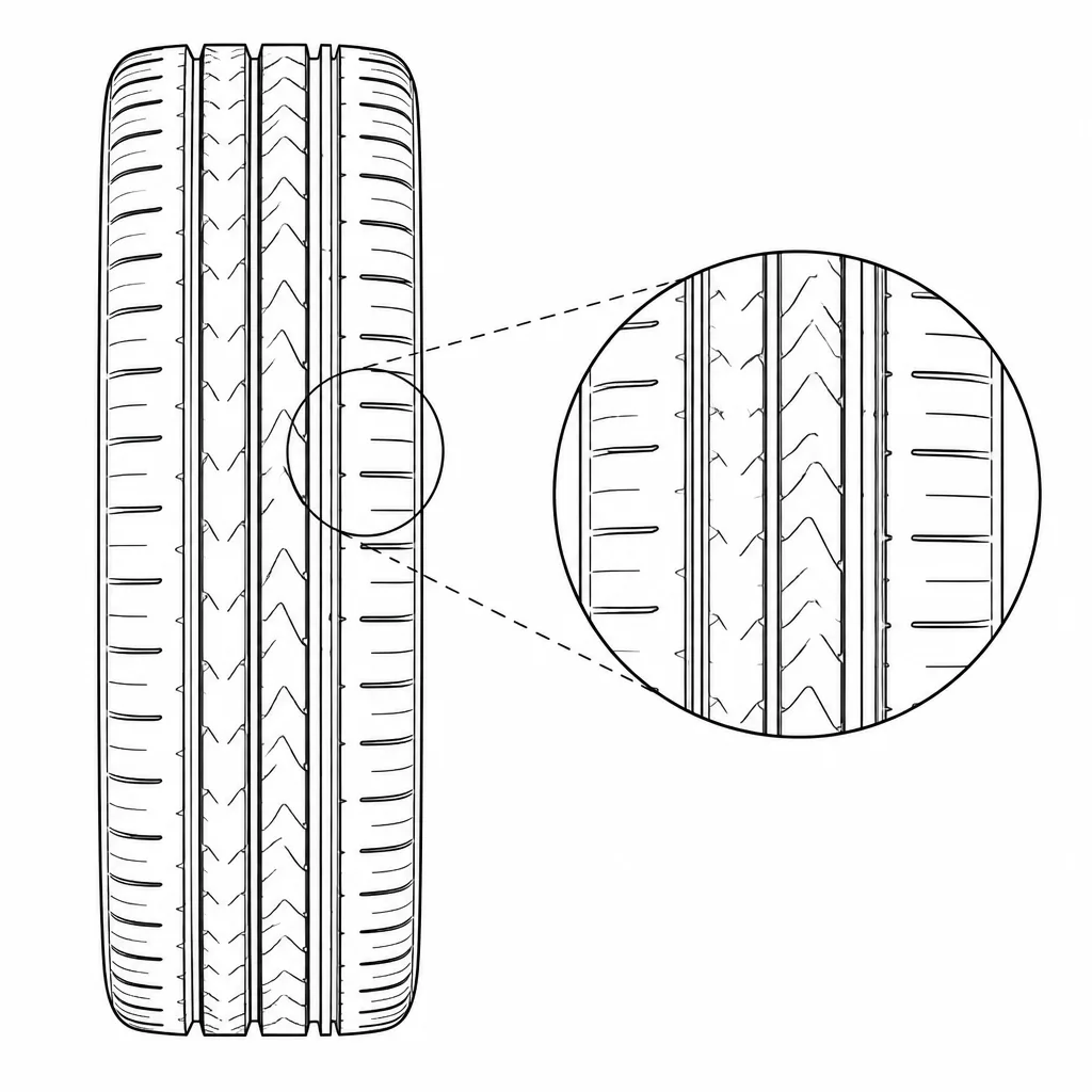 Schéma illustratif : Répartition bilatérale identique des volumes de gomme