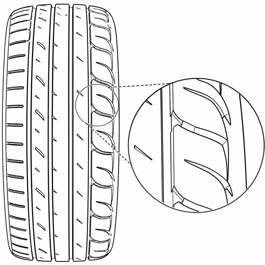 Schéma illustratif : Pavés allongés dotés de sorties obliques