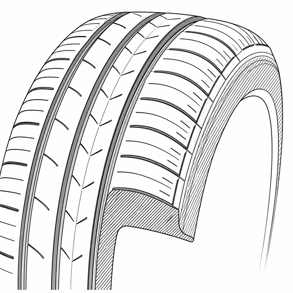 Schéma illustratif : Forte proportion de gomme aux bords de l’empreinte