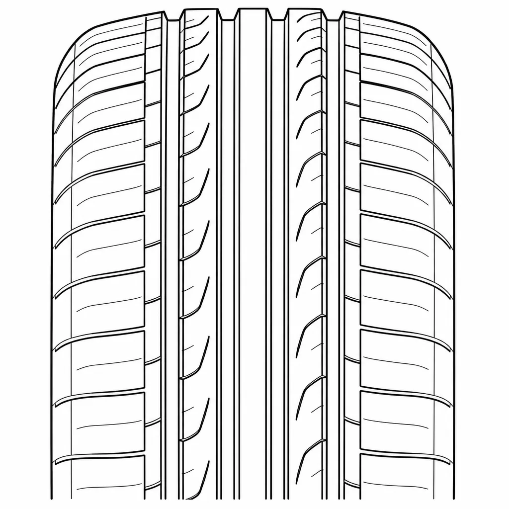 Schéma illustratif : Géométrie symétrique sans chevrons imposant un sens de rotation