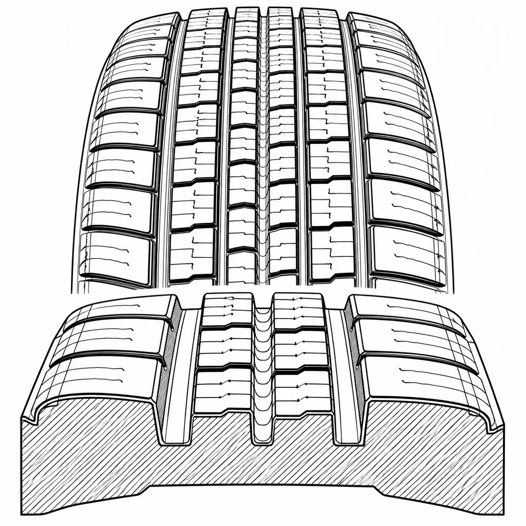 Schéma illustratif : Différence de volume entre petits éléments médians et blocs de rive