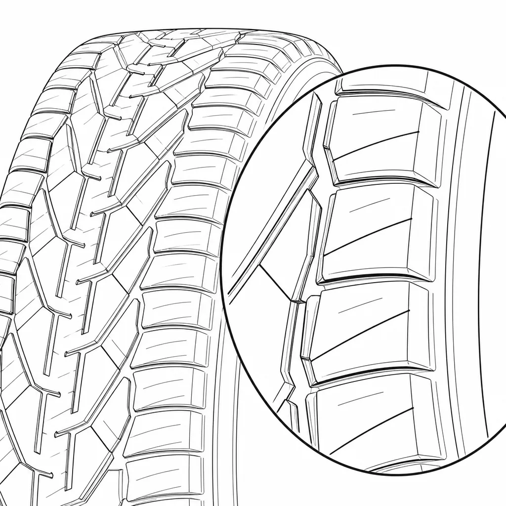 Schéma illustratif : Blocs latéraux de grande surface divisés par des coupes inclinées