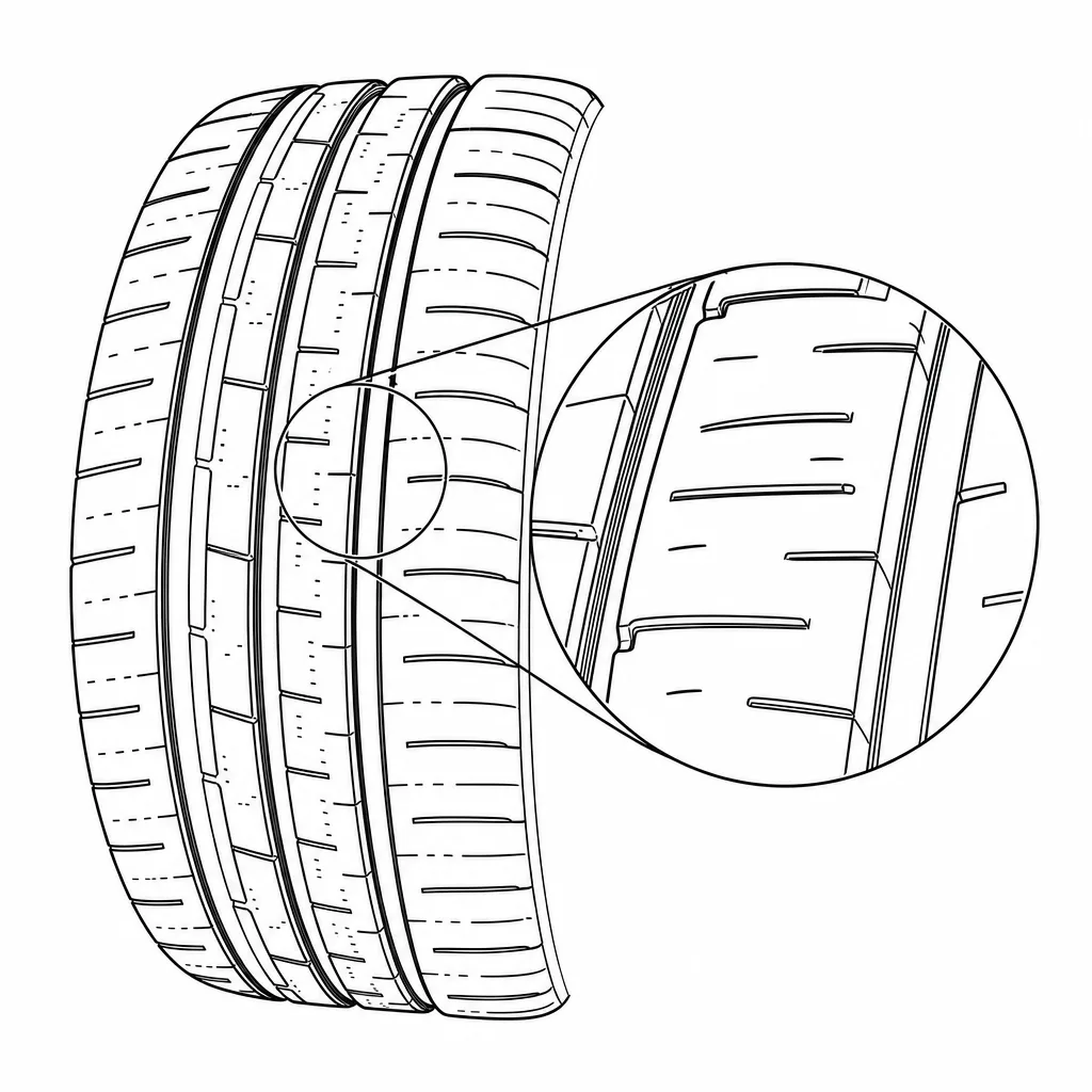 Schéma illustratif : Faible fractionnement de la gomme par les incisions fines