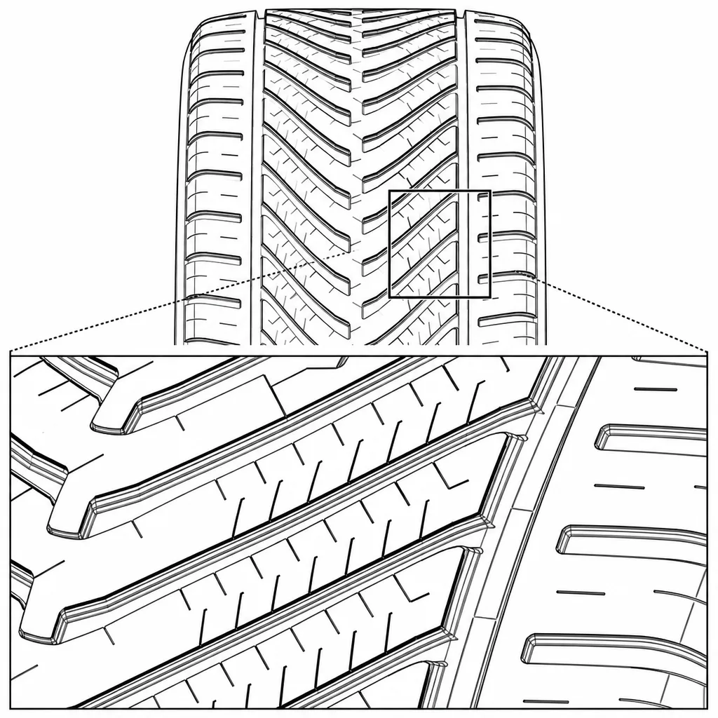 Schéma illustratif : Pavés allongés suivant un axe diagonal