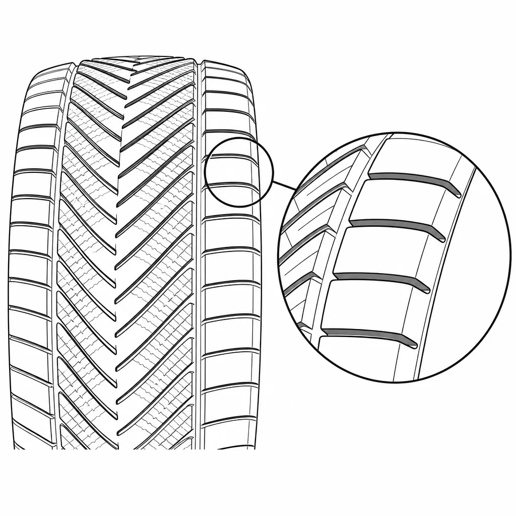 Schéma illustratif : Blocs d’épaule reliés par des portions de gomme relativement longues