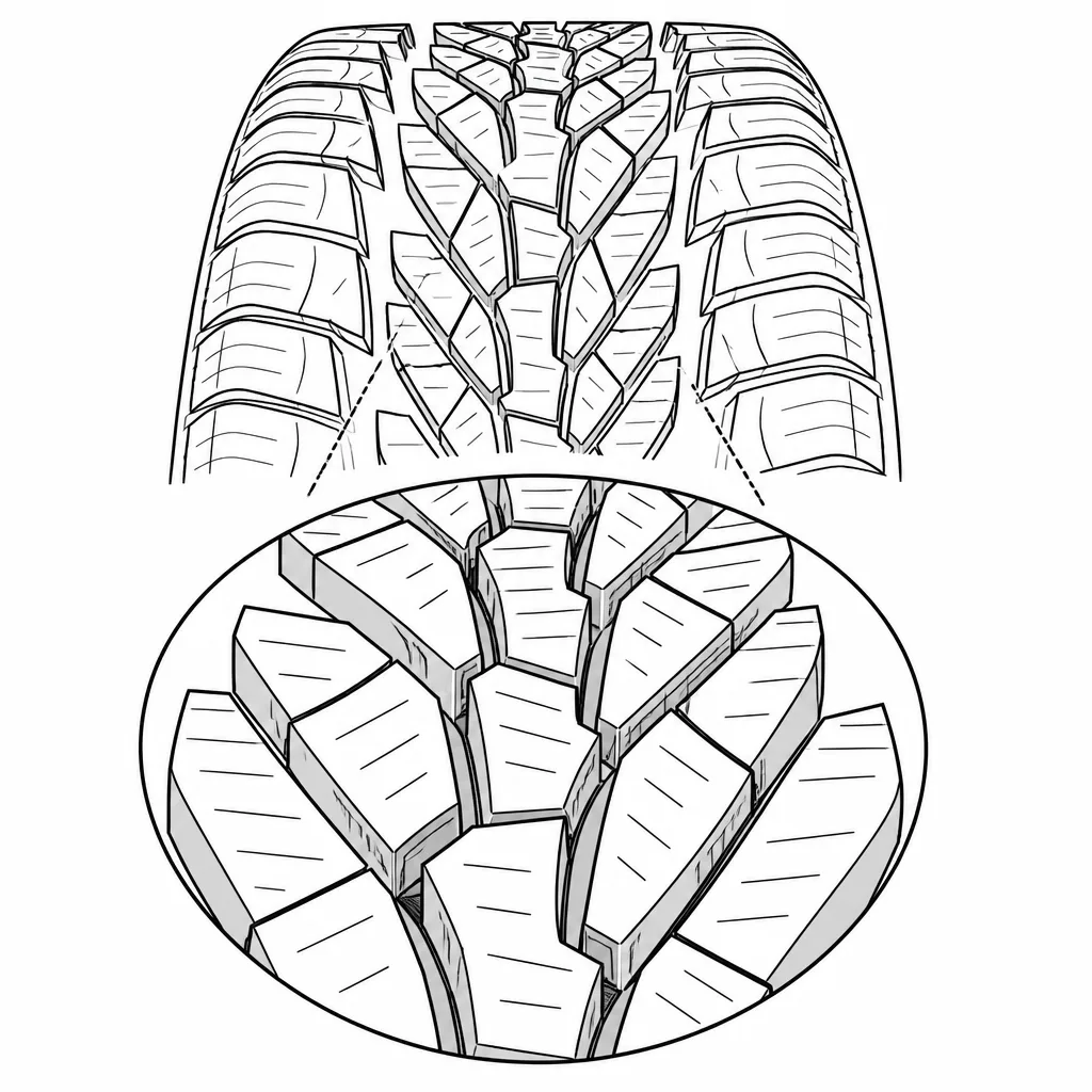Schéma illustratif : Centre segmenté sans nervure circonférentielle continue
