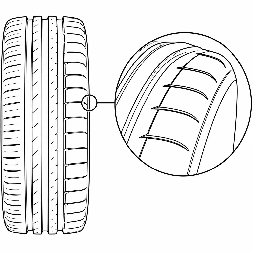 Schéma illustratif : Épaules conservant d’importantes liaisons de gomme sous leurs entailles