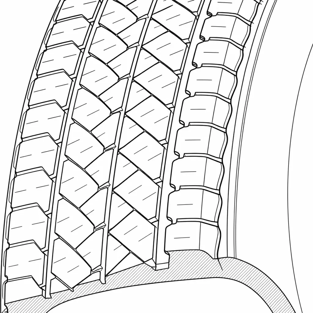 Schéma illustratif : Épaules à petits blocs serrés et contour extérieur ondulé
