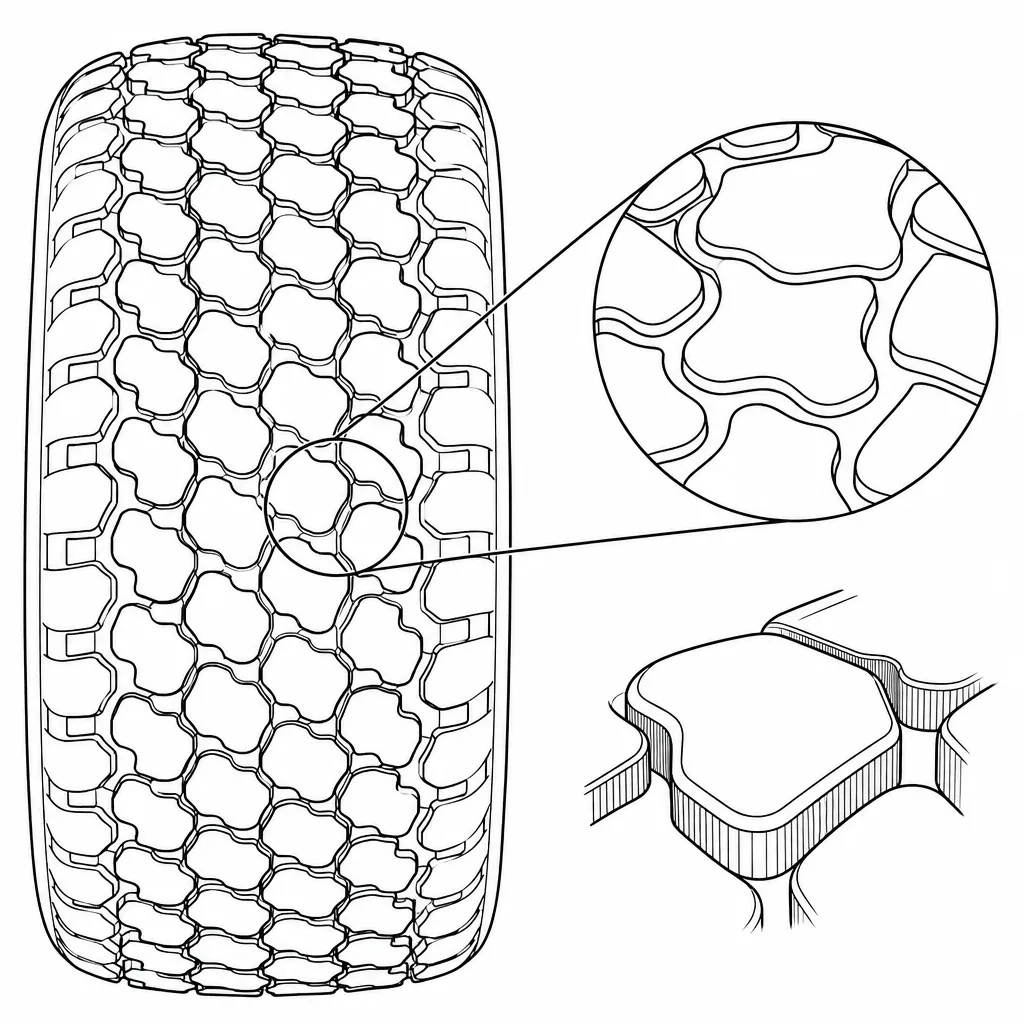Schéma illustratif : Contours polygonaux aux angles arrondis