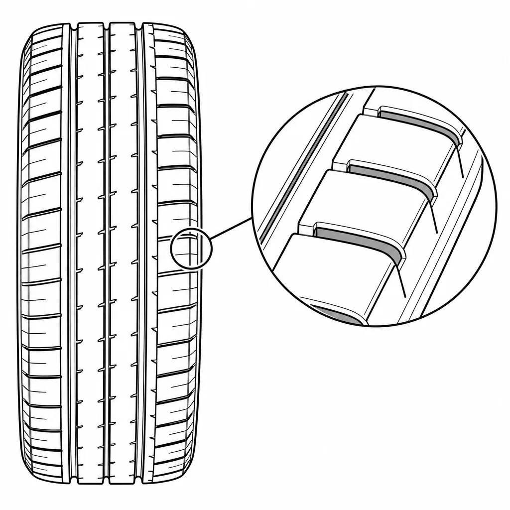 Schéma illustratif : Épaules semi-continues à encoches courtes