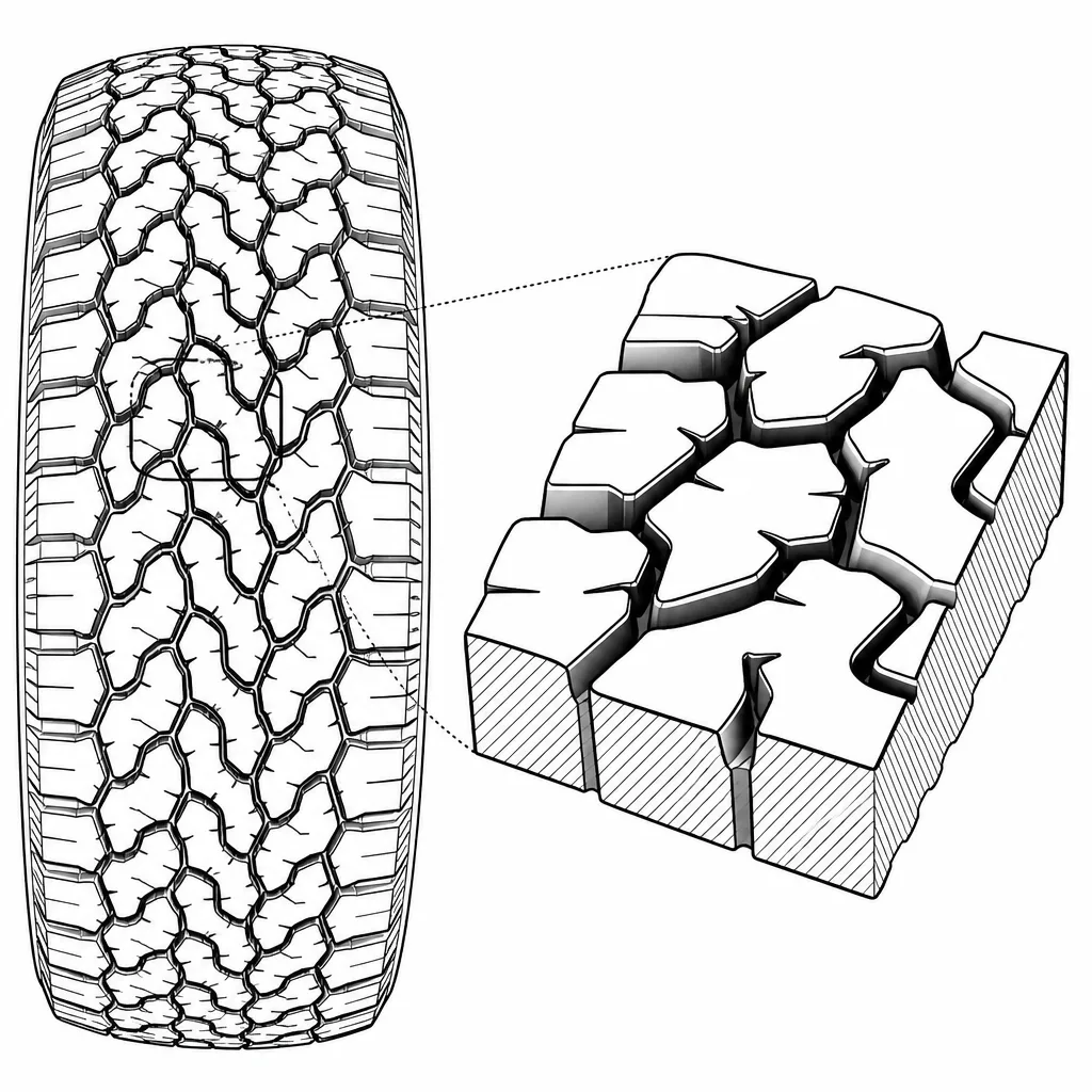 Schéma illustratif : Plages de gomme peu interrompues à l’intérieur de chaque pavé