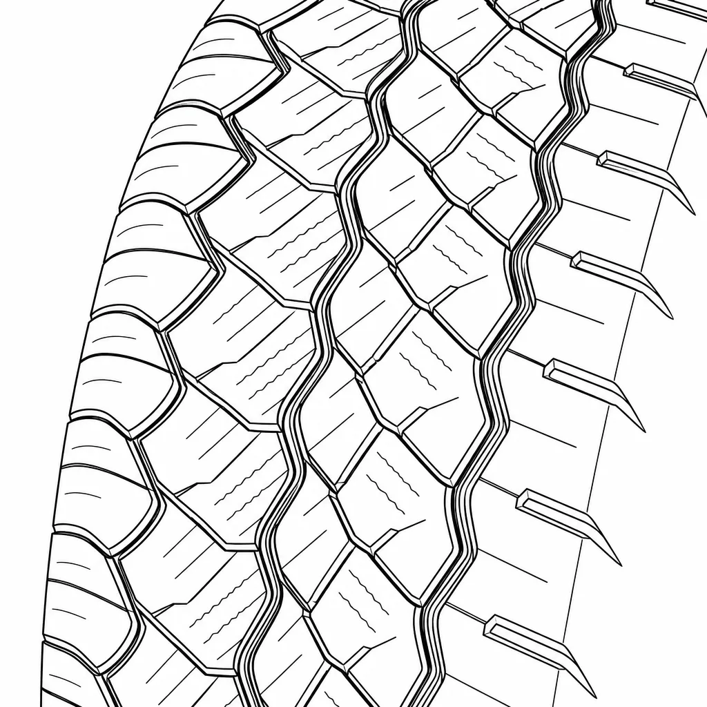 Schéma illustratif : Séparations longitudinales sinueuses bordant des blocs polygonaux