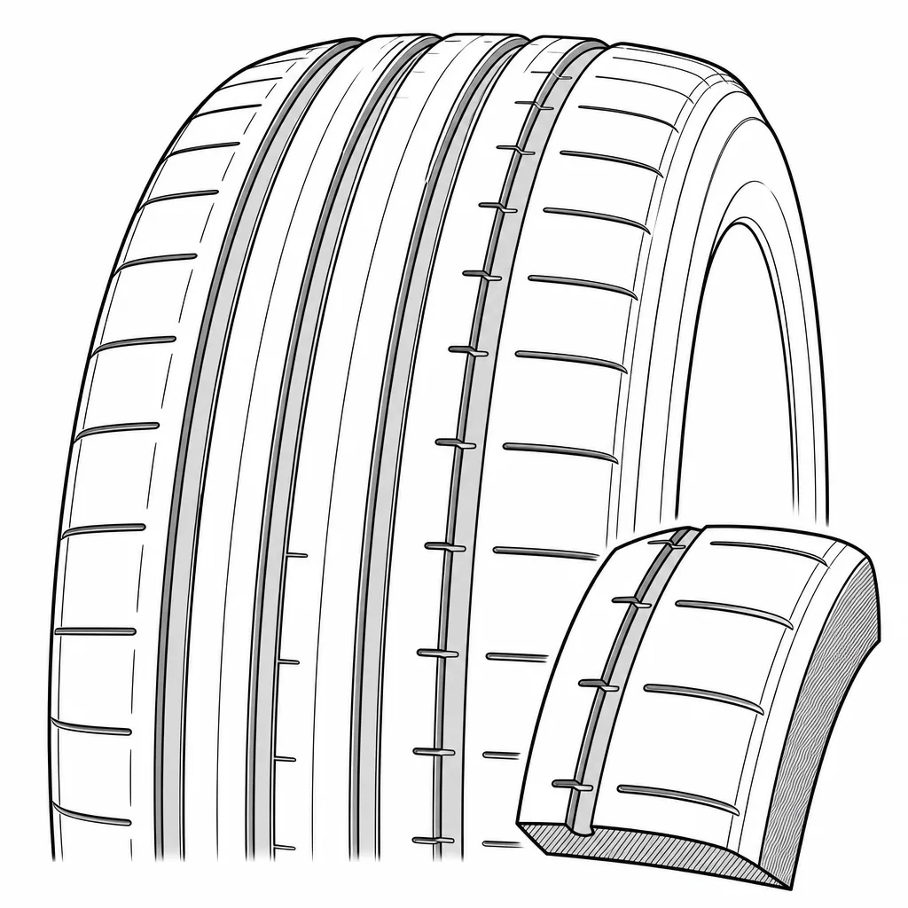 Schéma illustratif : Épaules larges et quasi continues, interrompues par des encoches transversales