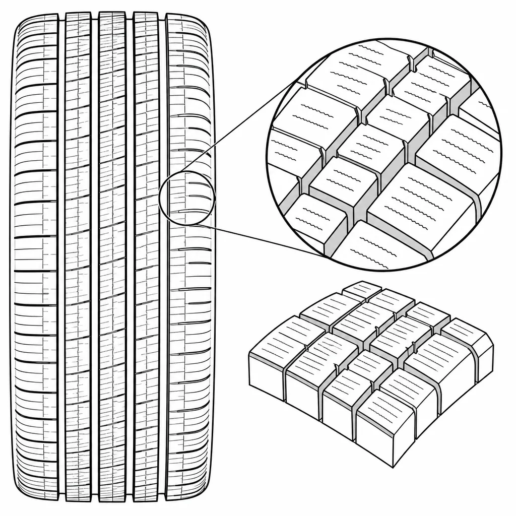 Schéma illustratif : Petits pavés rectangulaires fortement découpés