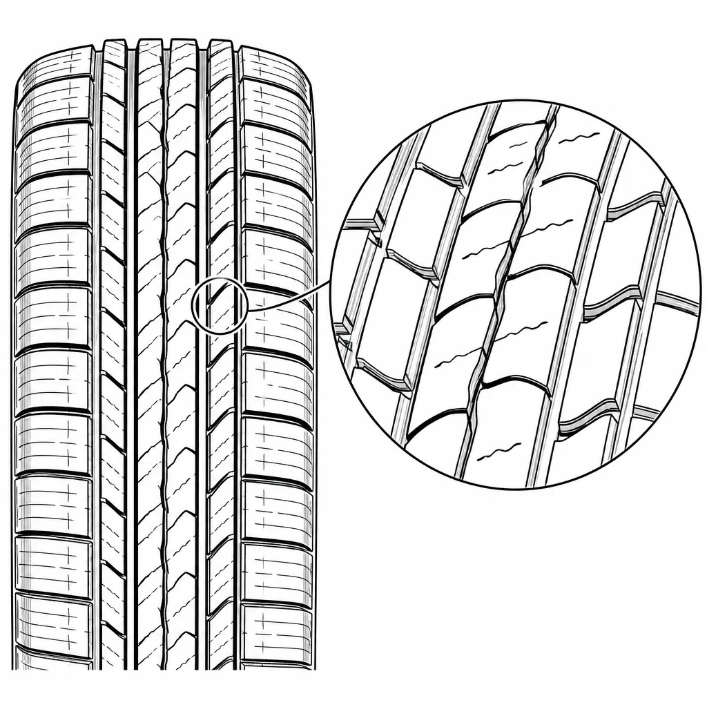 Schéma illustratif : Ponts de gomme étroits entre les découpes des terres centrales
